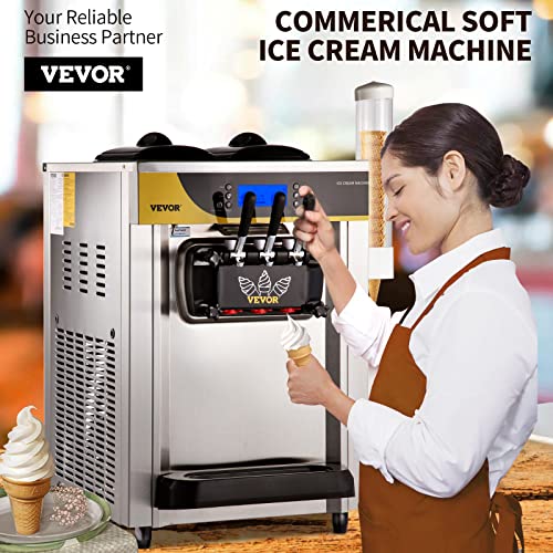 Commercial Ice Cream Maker (Countertop 3 Flavors Upgraded Model)
