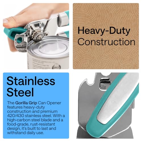Upgraded Model Stainless Steel Manual Can Opener (Turquoise)