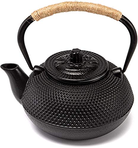 Japanese Tetsubin Cast Iron Teapot Tea Kettle pot with Stainless Steel Infuser for Stovetop Safe Coated with Enameled Interior 30 oz (30 oz / 900 ml)