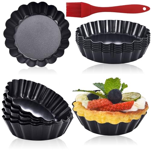 12Pack Mini Tart Pans Removable Botttom 3 Inch Tart Pan (3.15-inch X 0.8-inch)