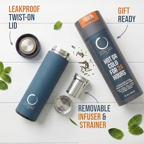Insulated Tea Infuser Bottle (Blue)