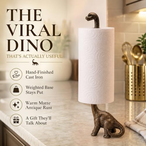 Rustic Dino Paper Towel Holder & Metal Toilet Paper Stand (Rustic Dino)