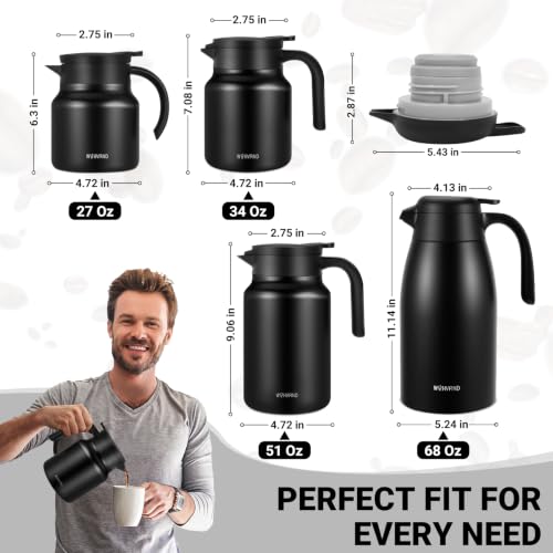 Insulated Coffee Carafe (Black / 68 Ounces)
