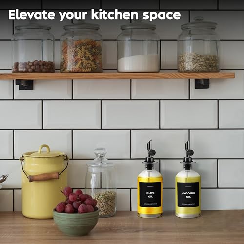 Oil Dispenser for Kitchen (11.8 fl oz (2-Pack) / Black)