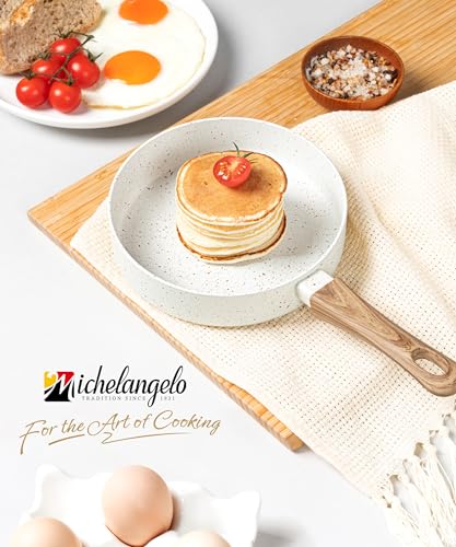 Small Frying Pan Nonstick (White Granite / 6 Inch)