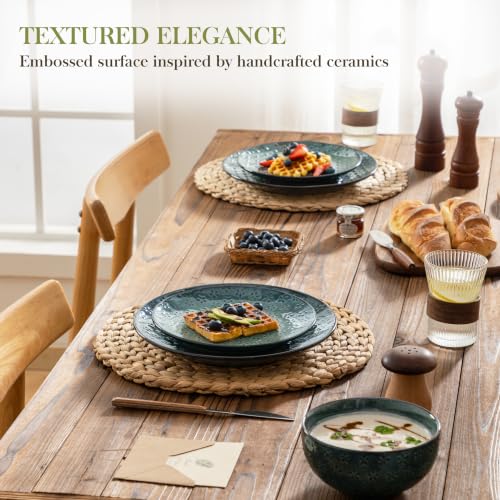 12 Pieces Dinnerware Sets (Green / Service for 4 (12 Pcs))