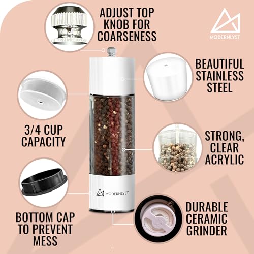 Manual Salt and Pepper Grinder Set of 2 (White)