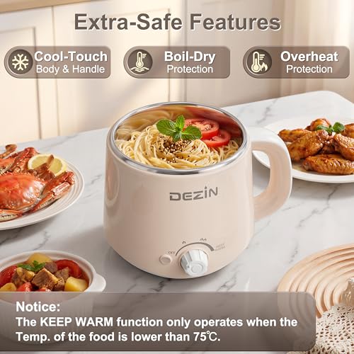 1.6L Electric Pot with Steamer (1.7 Quarts / Creamy Beige)