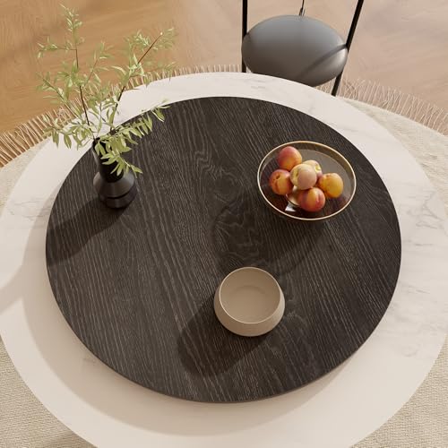 23.6" Sintered Stone Lazy Susan for Table Top (Black Wood / 60CM)
