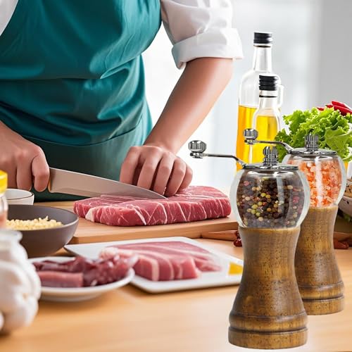 Salt and Pepper Grinder Set (2 Pieces-6 in-Black)