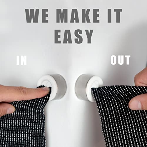 Set of 4 Premium Towel Holders for Bathroom (White)