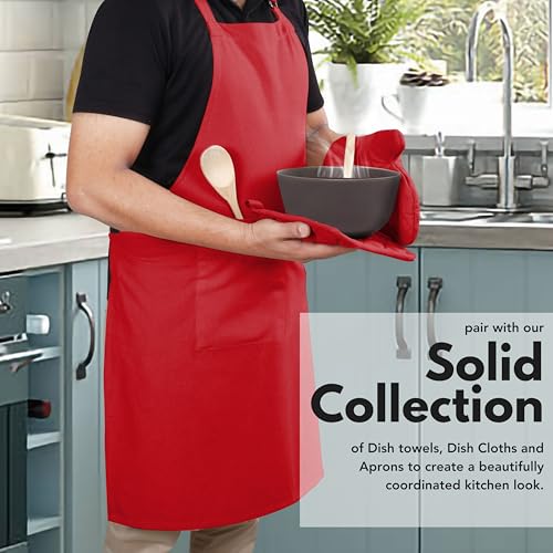 Pot Holders and Oven Mitts Sets for Kitchen Heat Resistant (Red)