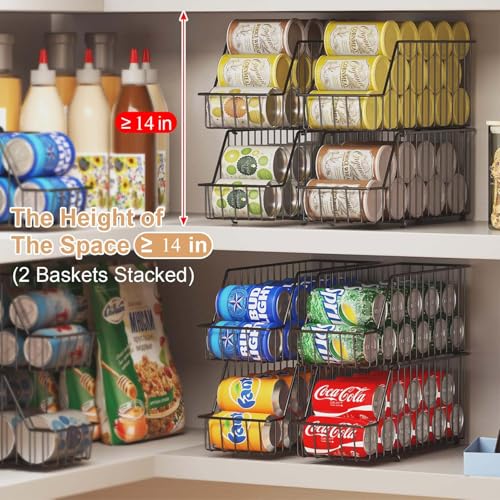 4 Tier Stackable Can Rack Organizer for Kitchen Pantry
