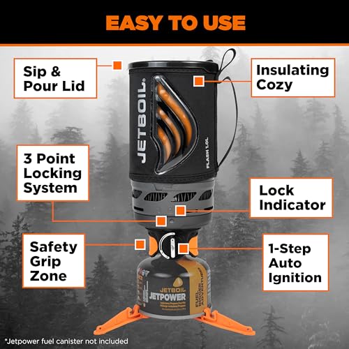 Flash 1.0L Portable Fast Boil Stove for Camping and Backpacking with 1 (Carbon / 1 Liter)