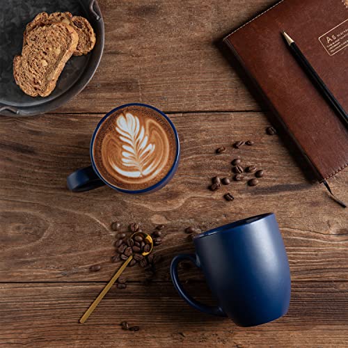 16 oz Coffee Mugs Set of 6 (Matte Blue)