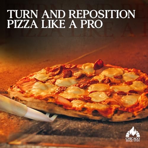 Pizza Bubble Popper Spinner Turning Fork Aluminum 17.5 inch with Wooden Handle and Leather Strap