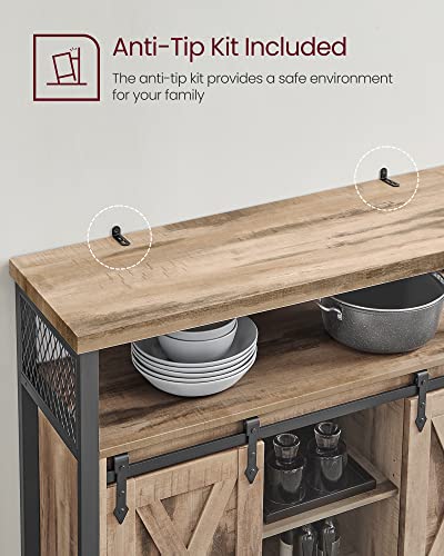 Buffet Cabinet (Without Power Outlet and Light / 13"D x 39.4"W x 31.5"H / Camel Brown + Ink Black)