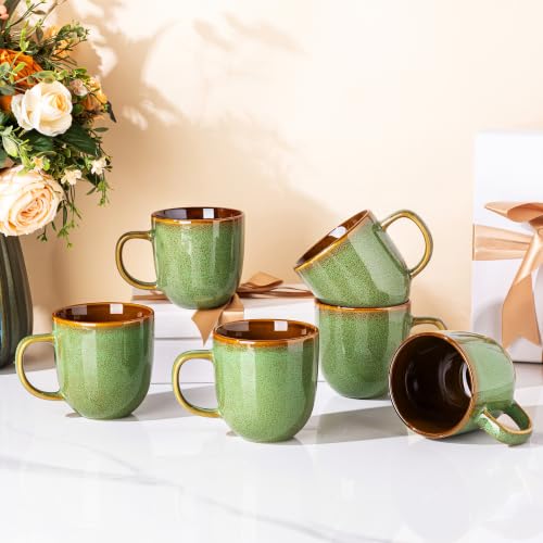 Ceramic Coffee Mugs Set of 6 (Sage Meadow Green / set of 6)
