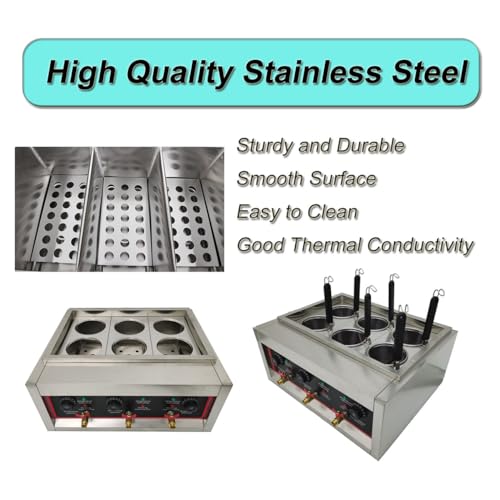 220V Commercial Pasta Cooker with 6 Noodle Filter Electric Pasta Cooking Machine Multifunctional Pasta Warmer Noodles Cooker 6KW for Cooking Dumplings NoodlesVegetables 30