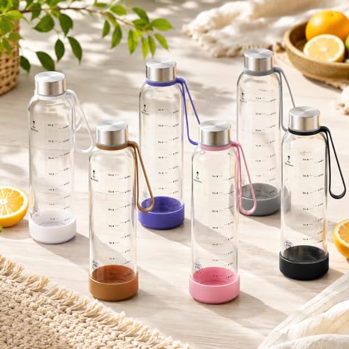 18 oz Glass Water Bottles (Clear-06-4p/18oz / 18oz)