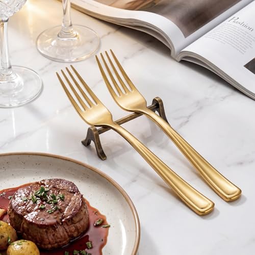 100 Pcs Gold Plastic Forks (Gold / 100)