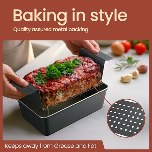 Meatloaf Pan with Drain Tray (Gray / 2 Piece Set)
