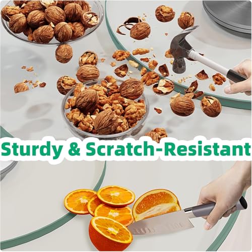 34.6 inch Lazy Susan for Table Top Tempered Glass Rotating Serving Tray for Dining Table (34.6in (88cm))