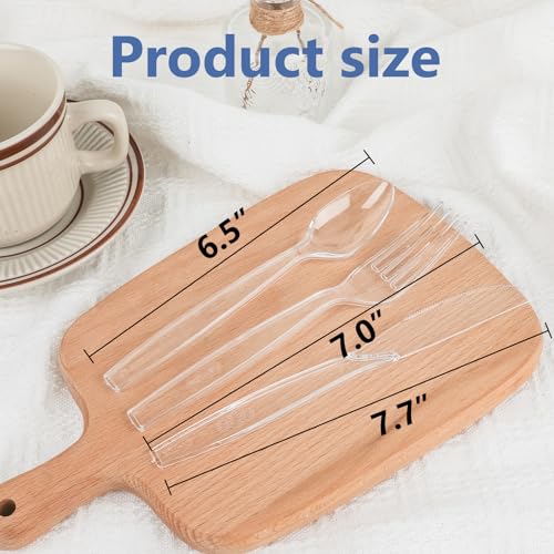 360 Count Clear Plastic Silverware Heavy Duty (Transparent)