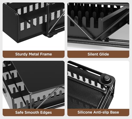 Coffee Pod Holder Drawer Compatible with Nespresso (Pure Black)