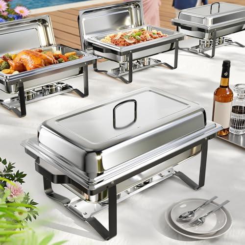 Chafing Dishes for Buffet 4 Pack (4 / Black)