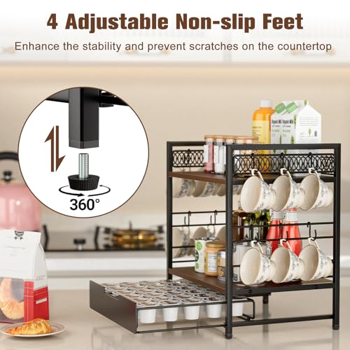 Coffee Bar Station Organizer (Black (3 Tier))