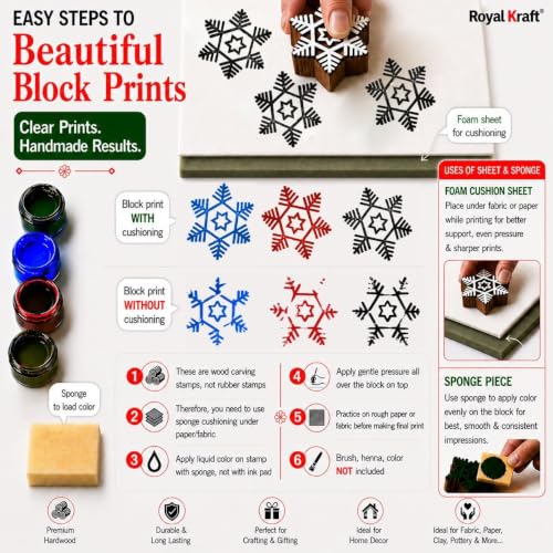 Assorted Wooden Block Printing Stamps (100 Pcs / Bulk01_100)