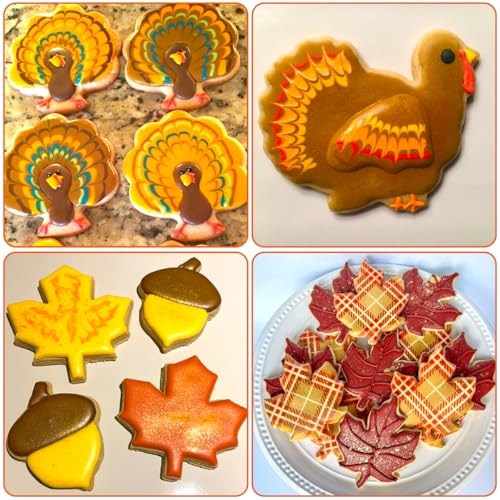 Thanksgiving Cookie Cutters Set 5Pcs Sturdy Fall Biscuit Cutters (Thanksgiving)