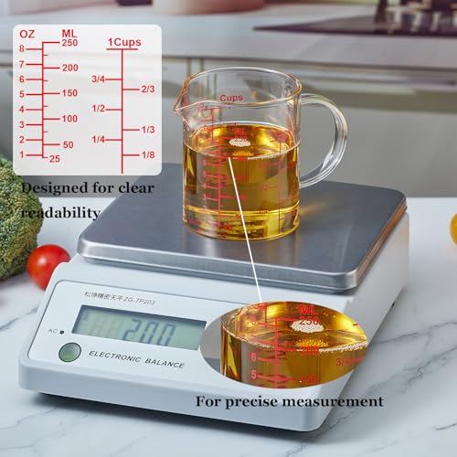 Ackers Mirror Graduated Glass Measuring Cup (8OZ Mirror Graduated)
