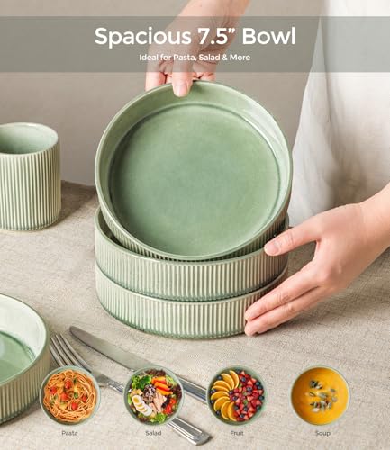 7.5 Inch Pasta Bowls Set of 6 (Set of 6 / Light Green)