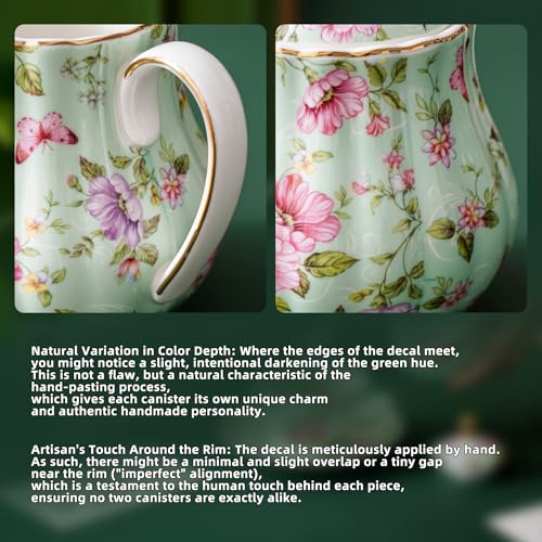 Ceramic Sugar and Creamer Set (Green)