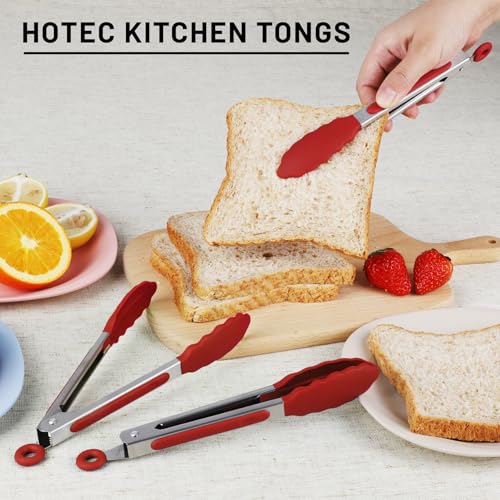 Small Silicone Kitchen Tongs 7 (Red)
