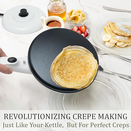 Cordless Electric Crepe Maker (8 Inch Cordless / Cordless / White)