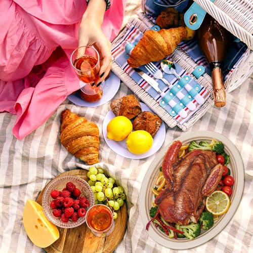 100% Compostable Oval Paper Plates 12 Inch 125 (Natural / 12Inch（125 PCS）)