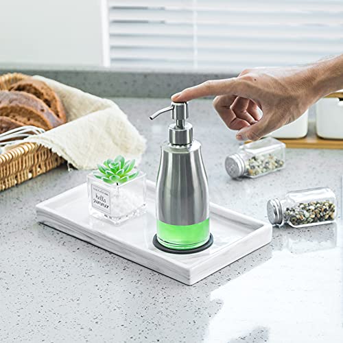 2 Pack Soap Dispenser with Coaster and Stickers (Brushed Nickel 2)