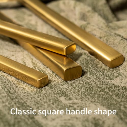 Cube Gold 20 Piece Flatware Set (Gold Satin / 20 pieces for 4)