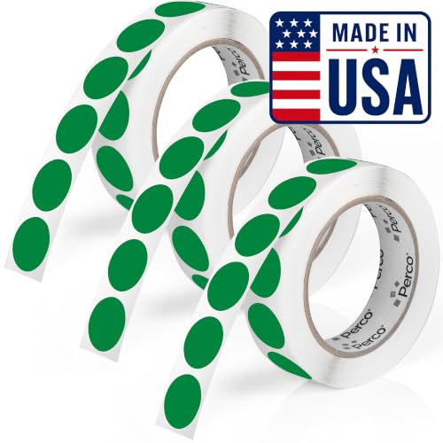 Green Perforated Round Circle Dot Sticker 1 (Green - Dark / 1 Inch)