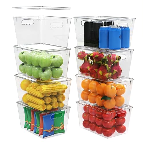 8 Pack Clear Storage Bins with Lids