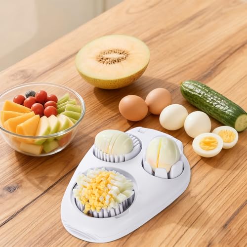 3‑in‑1 Hard Boiled Egg Slicer Cutter Dicer Chopper