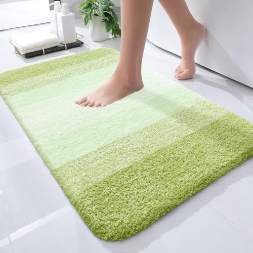 Small Bathroom Rugs 24x16 (24" X 16" / Light Green)