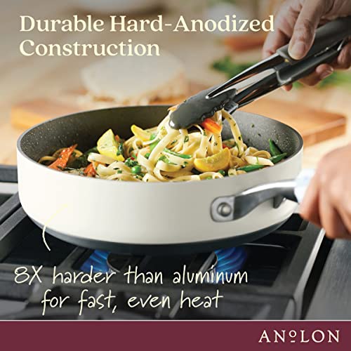 Achieve Hard Anodized Nonstick Sauté Pan with Lid (Saute Pan (3 Quart) / Cream)