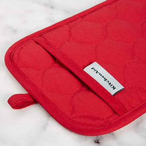 Quilted Cotton Terry Cloth Oven Mitt (Passion Red)