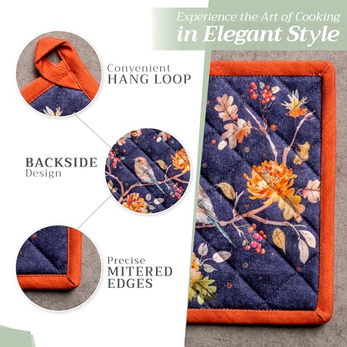 Pot Holders 100% Cotton Potholders (020 - Kelim - Infinity / 8" x 8" (Pot Holder Pack of 1))