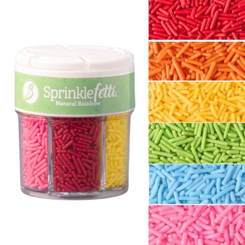 Dye Free Rainbow Jimmies 6 Cell Variety Jar (Rainbow Jimmies)