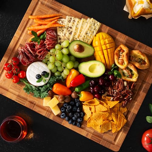 Extra Large Bamboo Wooden Cutting Board Wood Cutting Boards for Kitchen (20*15in)
